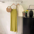Elorune Pleated Midi Dress – Timeless Knit Elegance for Every Season