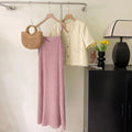 Elorune Pleated Midi Dress – Timeless Knit Elegance for Every Season